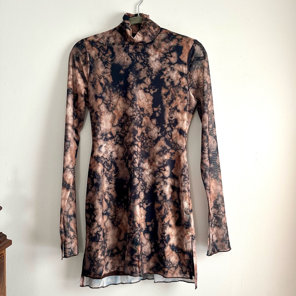 Runaway The Label • Jordi Mesh Mini Dress in‎ Stone Print